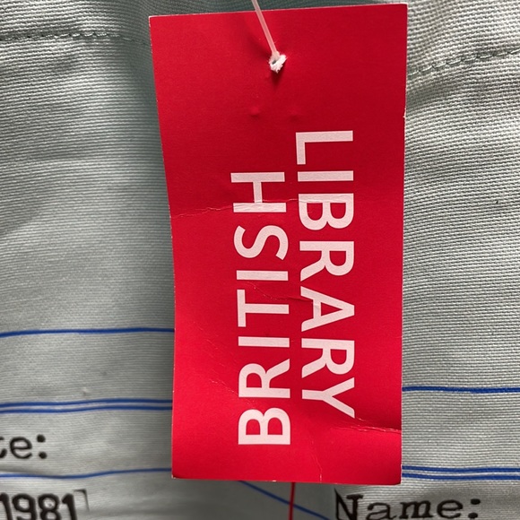 British Library Tote Bag, Blue Library Card, NWT - Picture 4 of 8